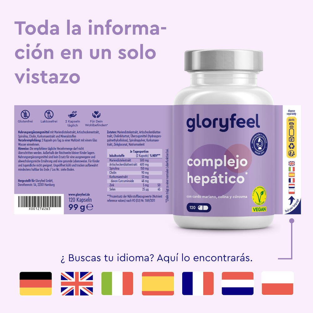 Complejo hepático gloryfeel idioma