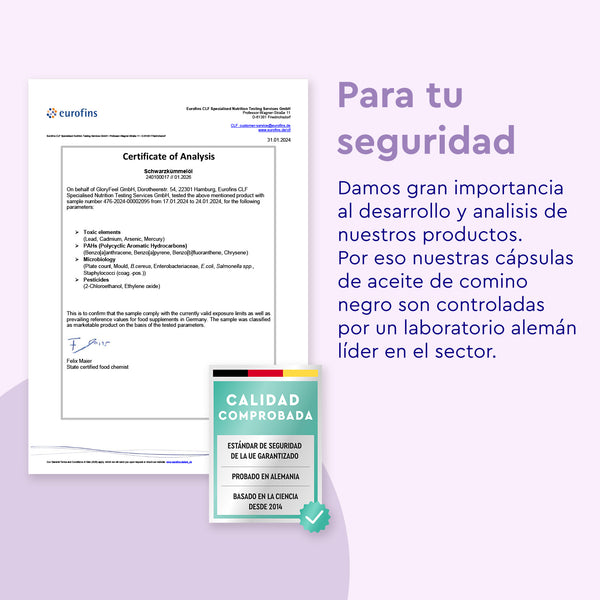 Aceite de comino negro certificado