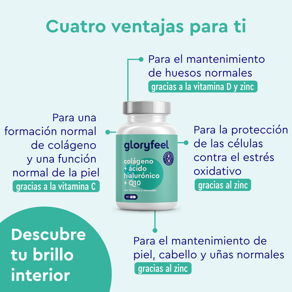 Colágeno Marino + Ácido hialurónico + Q10 beneficios