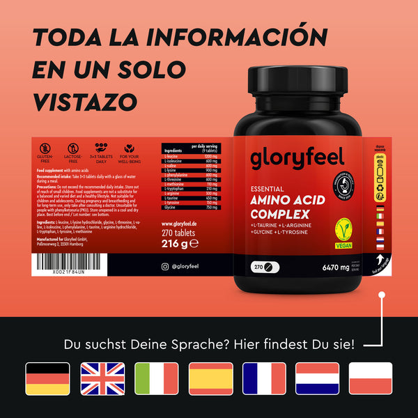 Comprar Complejo de aminocidos | gloryfeel Sport gloryfeel GmbH Spain Comprar Complejo de aminocidos | gloryfeel Sport gloryfeel GmbH Spain