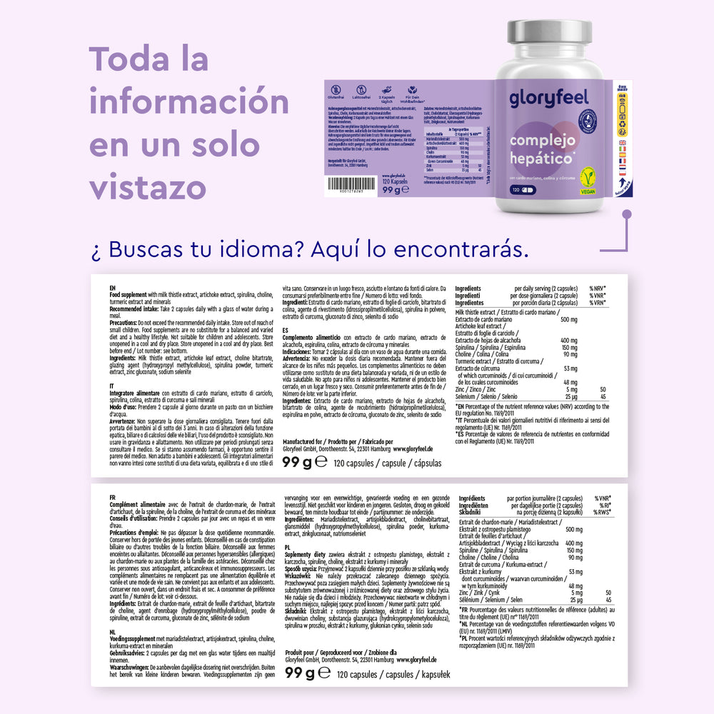 Idiomas complejo hepático gloryfeel
