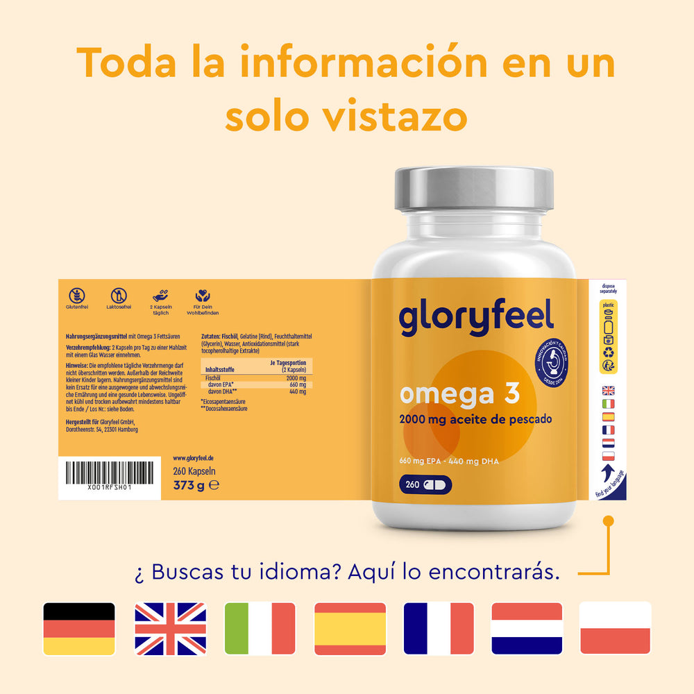 Omega 3 66 44 capsulas etiqueta idiomas