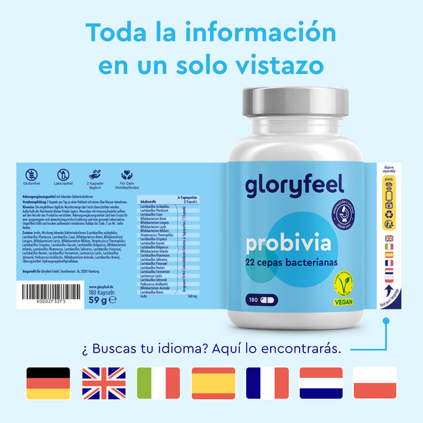 probióticos en cápsulas idiomas